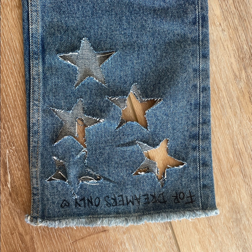 Golden Goose Blue Straight Leg Jeans with Star Embellishments. Made in Italy - Picture 3 of 16